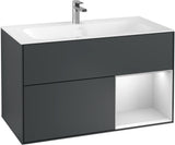 Villeroy & Boch Finion Waschtischunterschrank 996 mm Glossy White Lacquer mit LED-Beleuchtung