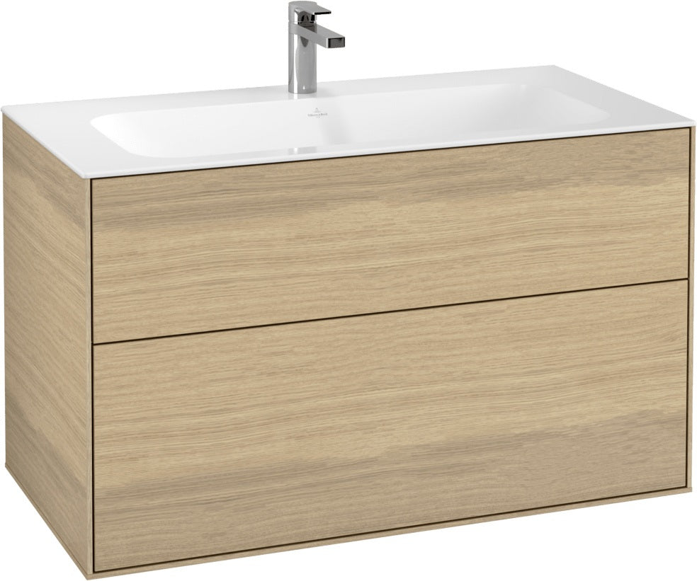 Villeroy & Boch Finion Waschbeckenunterschrank 996 mm Glossy White Lacquer mit LED-Beleuchtung
