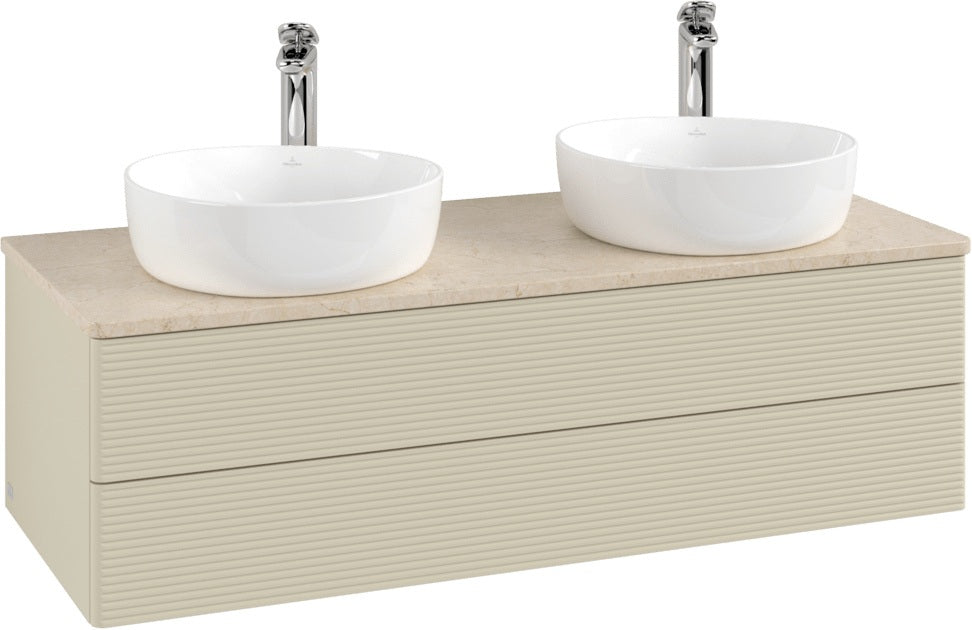 Villeroy & Boch Antao Waschtischunterschrank 1200 mm, 2 Auszüge, Push-Open, Stone Grey Matt