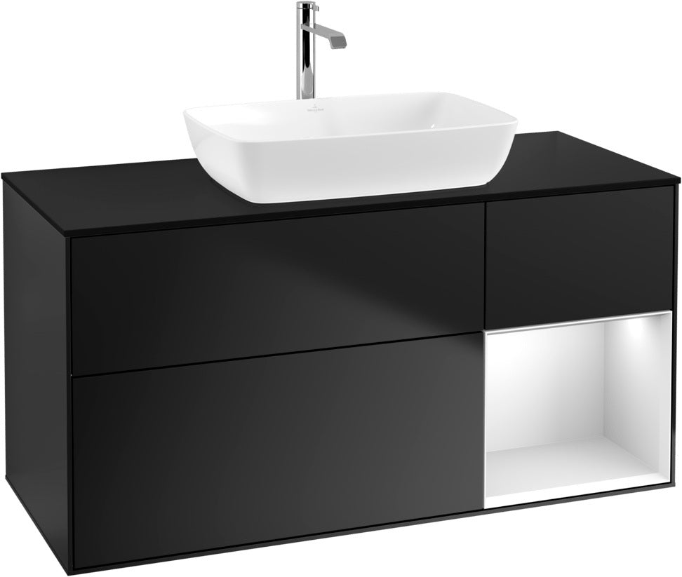 Villeroy & Boch Finion Waschbeckenunterschrank 1200 mm Glossy White Lacquer mit Beleuchtung