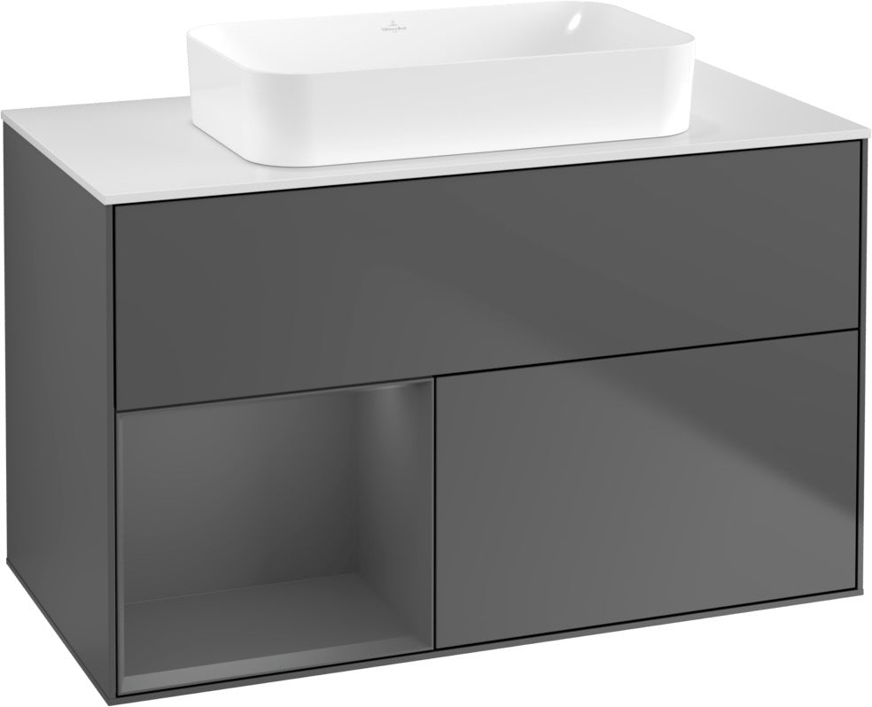 Villeroy & Boch Finion Waschtischunterschrank 1000 mm Glossy White Lacquer – mit LED-Beleuchtung & SoftClosing