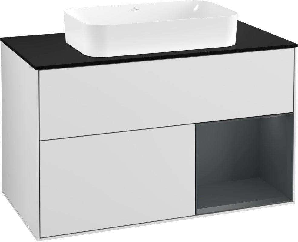 Villeroy & Boch Waschtischunterschrank Finion F252G 1000 mm Glossy White Lacquer mit LED-Beleuchtung
