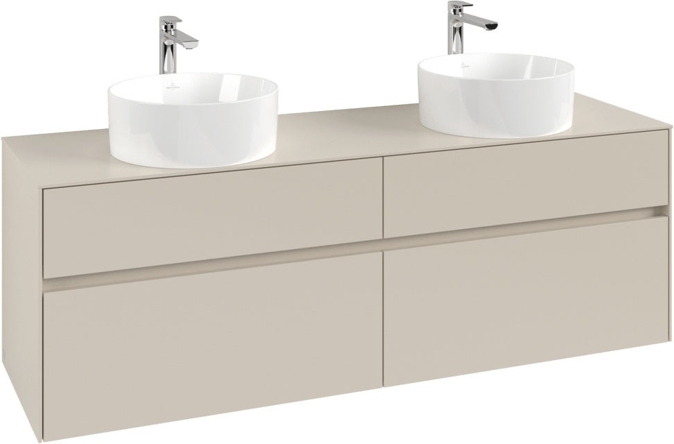 Villeroy & Boch Collaro Waschtischunterschrank 1600 mm Truffle Grey mit LED-Beleuchtung