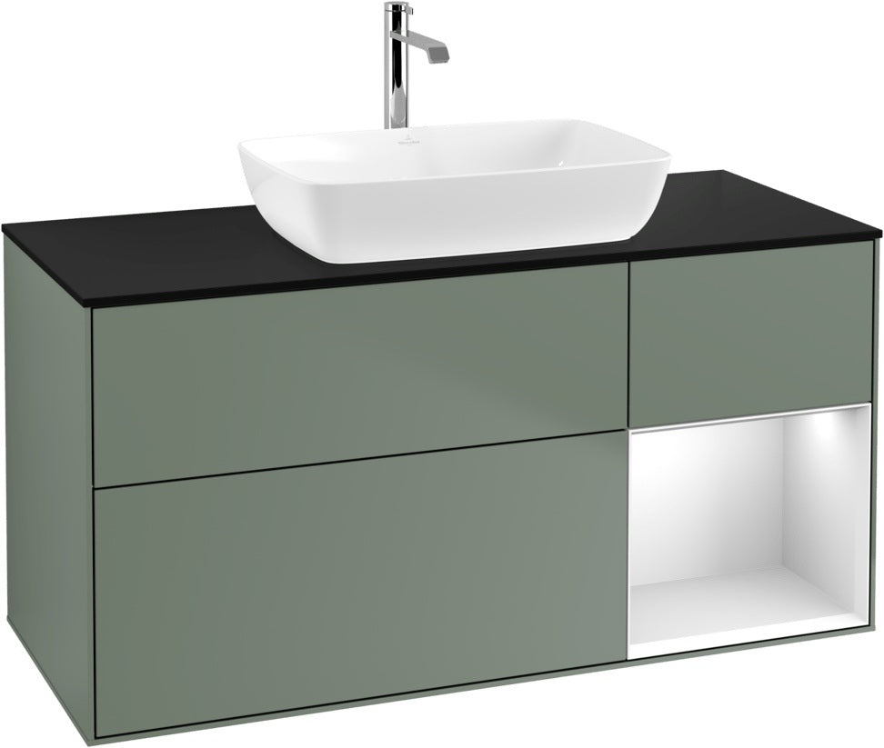 Villeroy & Boch Finion Waschbeckenunterschrank 1200 mm Glossy White Lacquer mit Beleuchtung