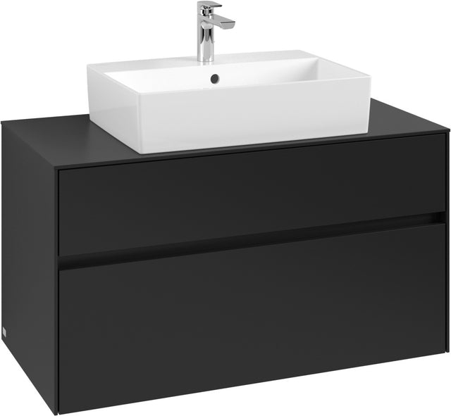 Villeroy & Boch Waschtischunterschrank Collaro C125 B0 1000 mm Volcano Black mit Beleuchtung & SoftClosing