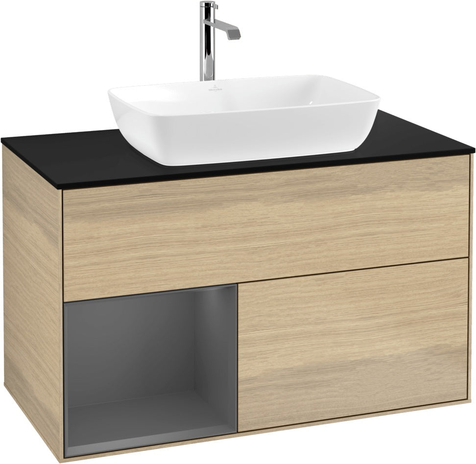Villeroy & Boch Finion Waschbeckenunterschrank Glossy White mit Beleuchtung, 1000 mm
