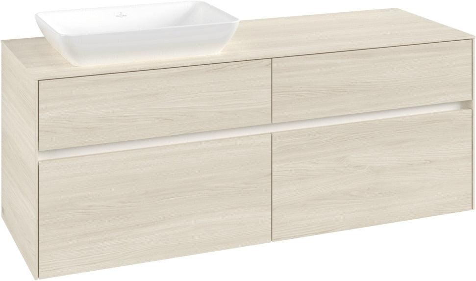 Villeroy & Boch Waschtischunterschrank Collaro C117 B0 White Oak 1400 mm mit Beleuchtung