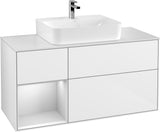 Villeroy & Boch Finion Waschtischunterschrank G161G 1200 mm Glossy White Lacquer mit LED-Beleuchtung