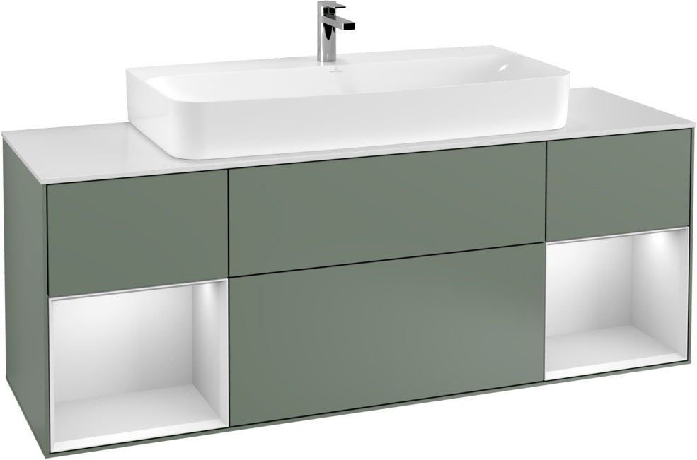 Villeroy & Boch Finion Waschtischunterschrank 1600 mm Glossy White Lacquer mit Beleuchtung