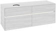 Villeroy & Boch Collaro Waschtischunterschrank 1400 mm mit LED-Beleuchtung und 4 Auszügen, White Wood