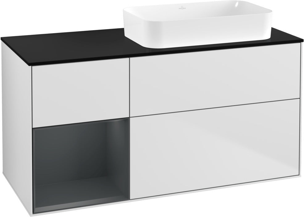 Villeroy & Boch Finion Waschtischunterschrank 120 cm Glossy White Lacquer mit Beleuchtung