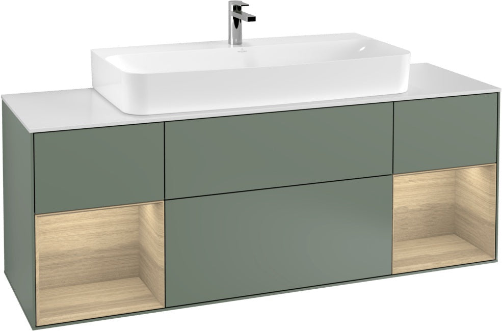 Villeroy & Boch Finion Waschtischunterschrank 1600 mm Glossy White Lacquer mit Beleuchtung