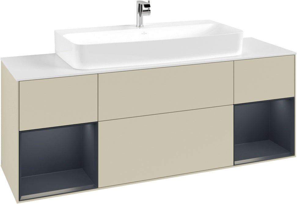 Villeroy & Boch Finion Waschtischunterschrank 1600 mm Glossy White Lacquer mit Beleuchtung