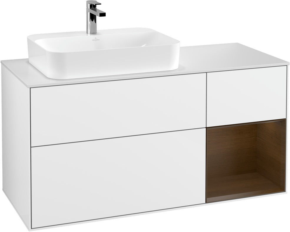 Villeroy & Boch Waschtischunterschrank Finion F401G 1200 mm Glossy White Lacquer mit Beleuchtung