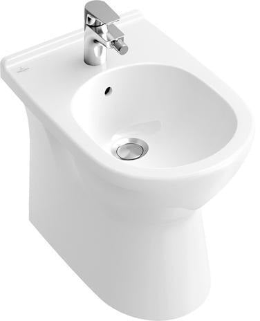 Villeroy & Boch O.novo Stand-Bidet 546100, 570 mm, oval, Weiß Alpin, 1 Hahnloch