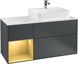 Villeroy & Boch Waschtischunterschrank Finion G141G 1200 mm Glossy White mit LED-Beleuchtung