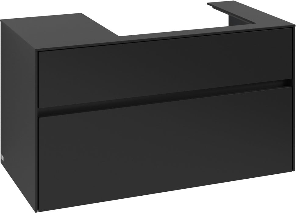 Villeroy & Boch Waschtischunterschrank Collaro C018 B0 1000 mm Volcano Black mit Beleuchtung und SoftClosing