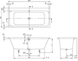 Villeroy & Boch Architectura Whirlpool Rechteck 1500x700 mm Weiß Alpin – Hydropool Entry für 2 Personen