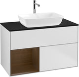 Villeroy & Boch Finion Waschbeckenunterschrank Glossy White mit Beleuchtung, 1000 mm