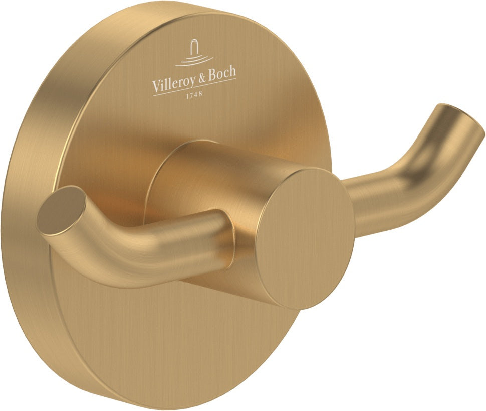 Villeroy & Boch Elements - Tender Doppel-Handtuchhaken, rund, Chrom, 76 mm, verdeckte Befestigung