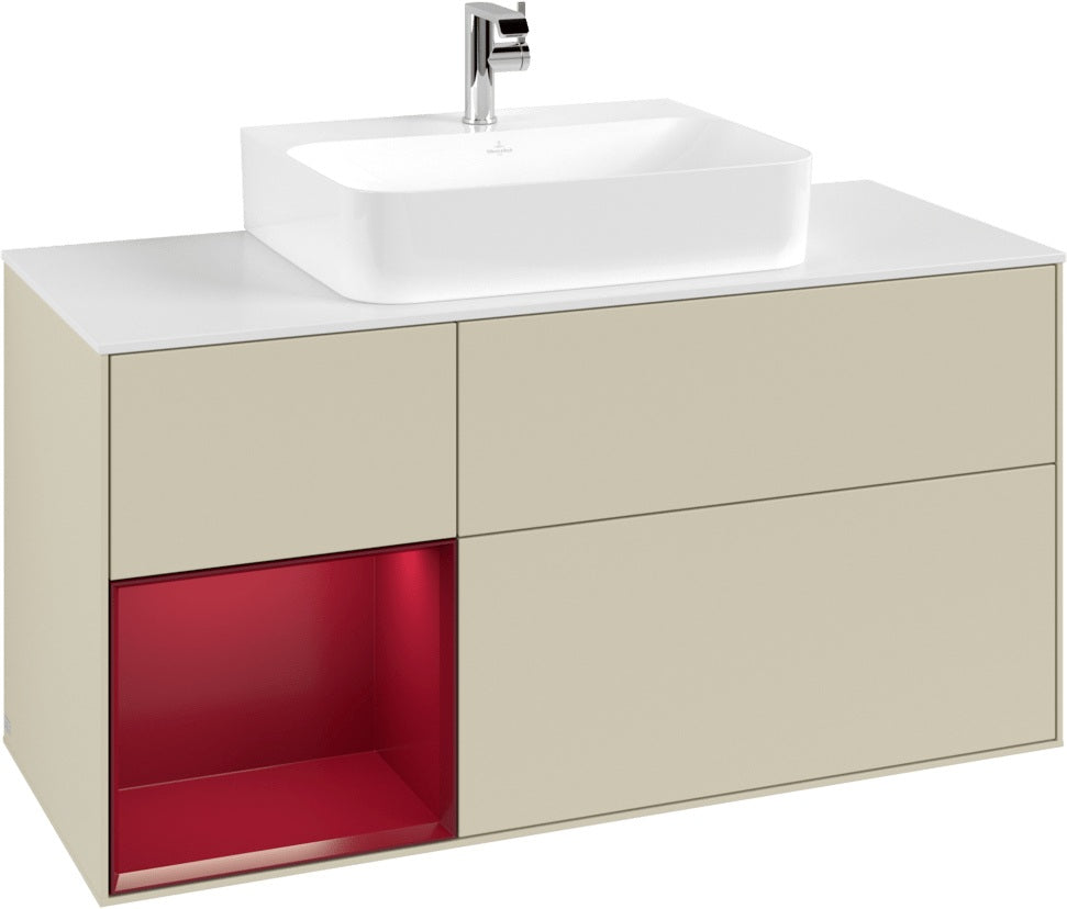 Villeroy & Boch Finion Waschtischunterschrank G161G 1200 mm Glossy White Lacquer mit LED-Beleuchtung