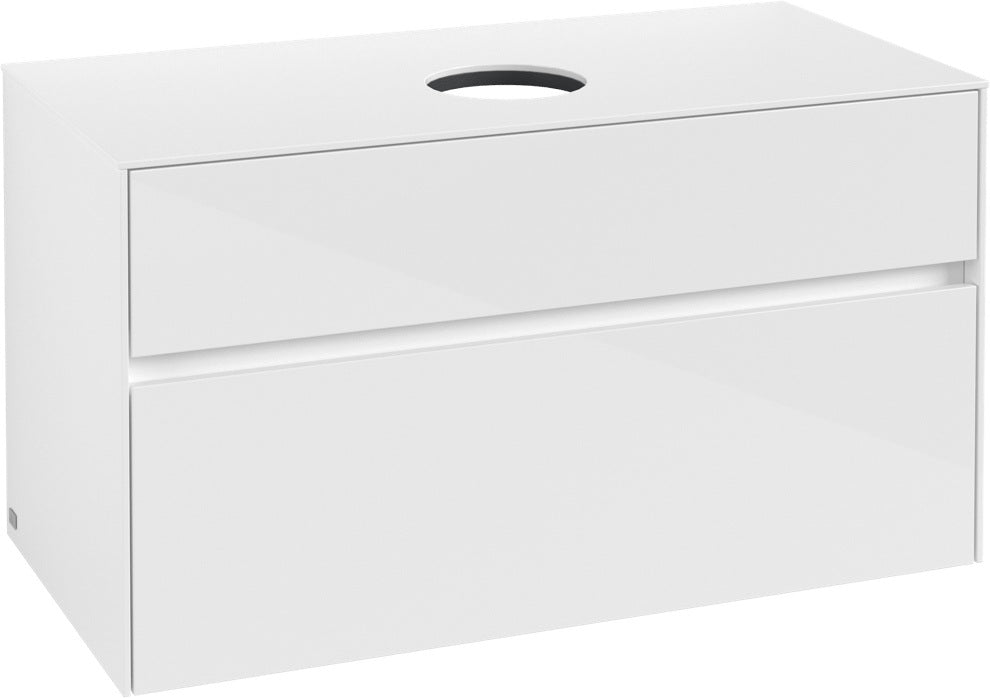 Villeroy & Boch Waschbeckenunterschrank Collaro C03800 Glossy White 1000 mm mit SoftClosing
