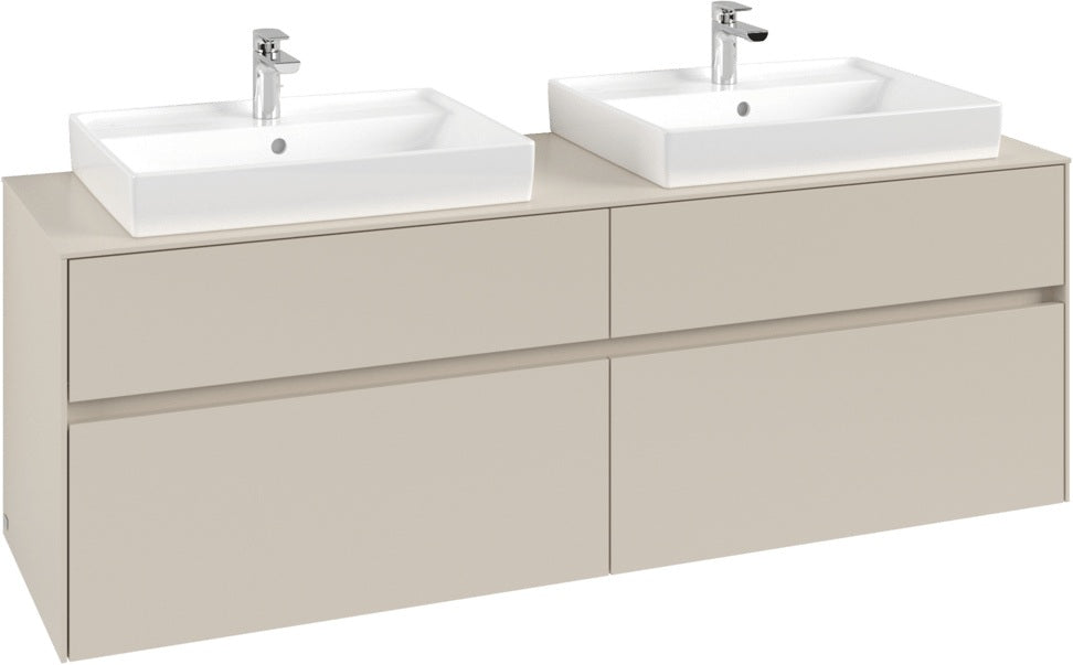 Villeroy & Boch Waschbeckenunterschrank Collaro C024 B0 1600 mm Cashmere Grey mit Beleuchtung