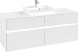 Villeroy & Boch Collaro Waschbeckenunterschrank C073 B0 1400 mm White Matt mit Beleuchtung