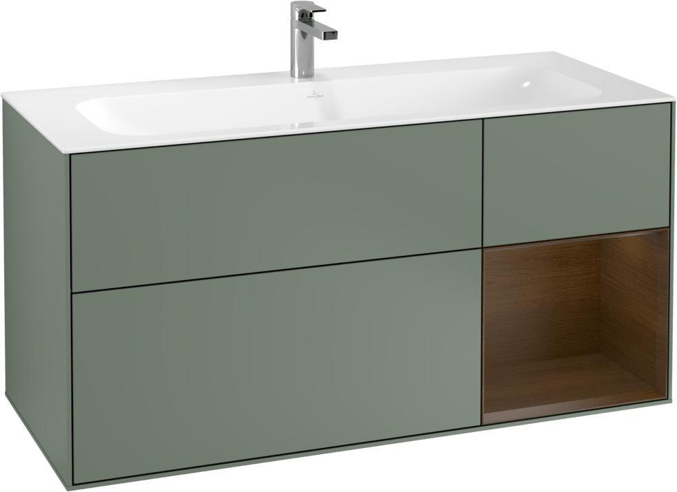 Villeroy & Boch Finion Waschbeckenunterschrank Glossy White Lacquer 1196 mm mit LED-Beleuchtung