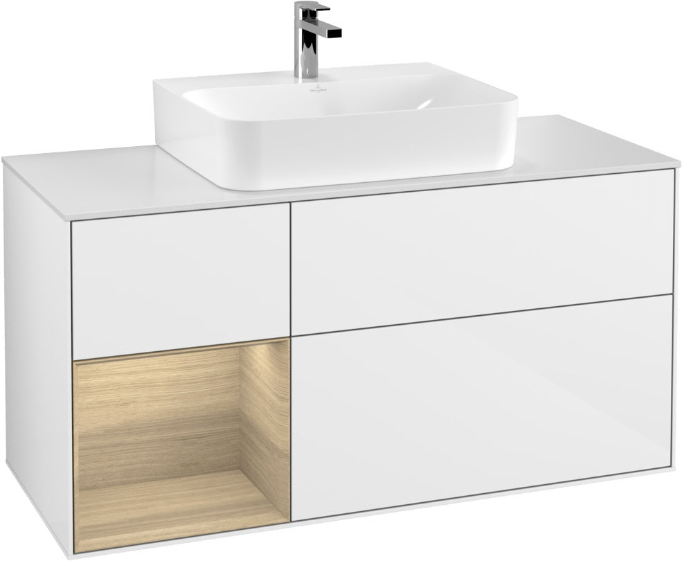 Villeroy & Boch Finion Waschtischunterschrank G161G 1200 mm Glossy White Lacquer mit LED-Beleuchtung