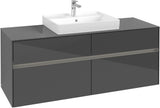 Villeroy & Boch Waschtischunterschrank Collaro C084 B0 1400 mm Glossy Grey mit LED-Beleuchtung
