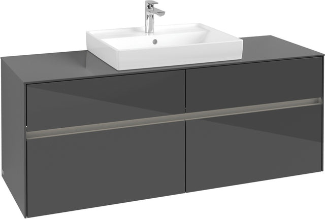 Villeroy & Boch Waschtischunterschrank Collaro C084 B0 1400 mm Glossy Grey mit LED-Beleuchtung