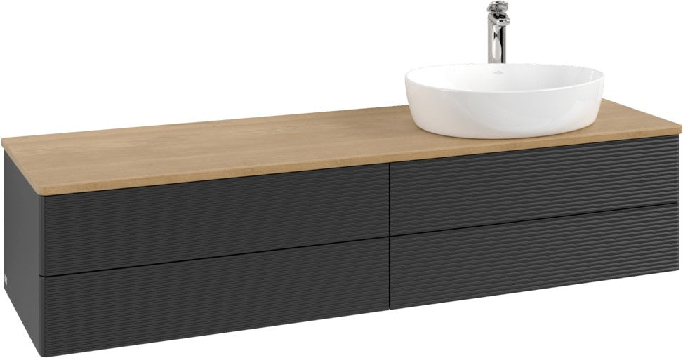 Villeroy & Boch Waschtischunterschrank Antao 1600 mm Anthrazit mit LED-Auszugsbeleuchtung