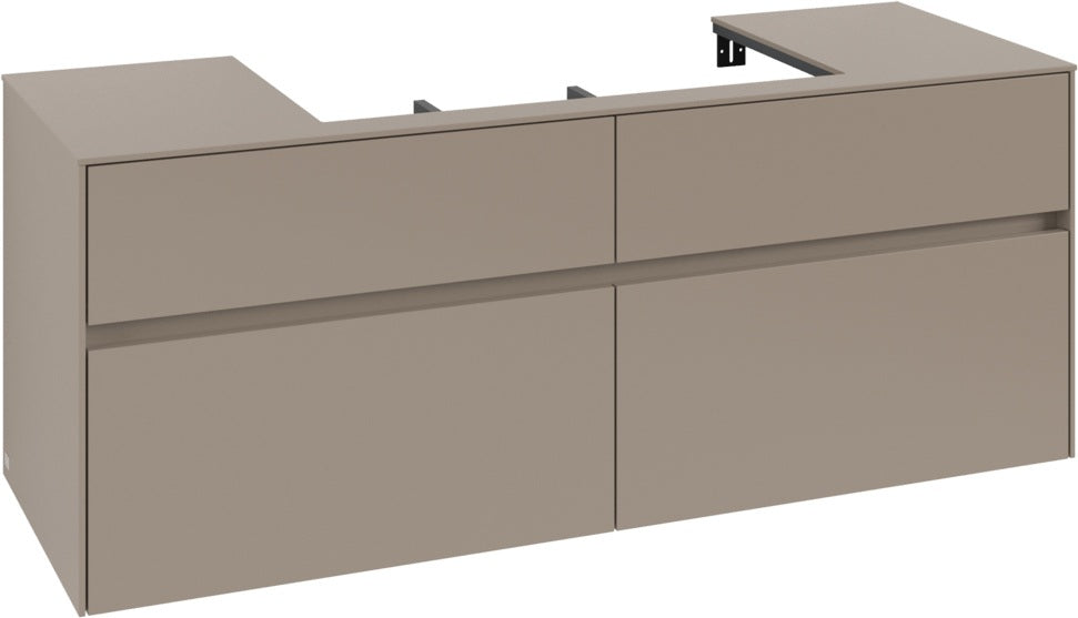 Villeroy & Boch Waschtischunterschrank Collaro C088 1400 mm Taupe mit 4 Auszügen und SoftClosing