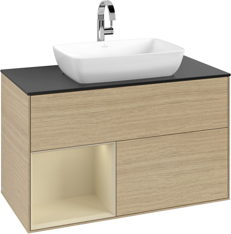 Villeroy & Boch Finion Waschbeckenunterschrank Glossy White Lacquer mit Beleuchtung 1000 mm