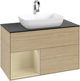 Villeroy & Boch Finion Waschbeckenunterschrank Glossy White Lacquer mit Beleuchtung 1000 mm