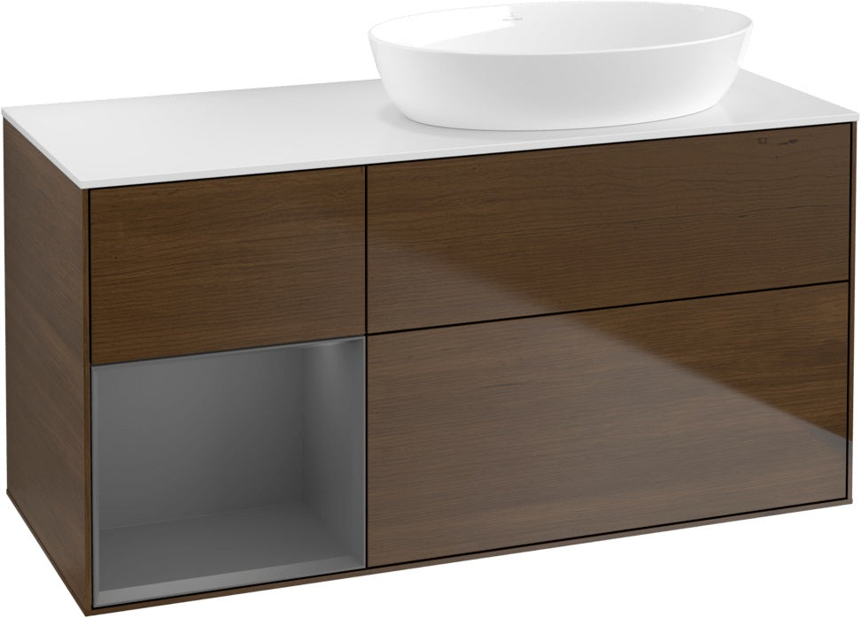 Villeroy & Boch Finion Waschtischunterschrank 1200 mm Glossy White Lacquer mit Beleuchtung