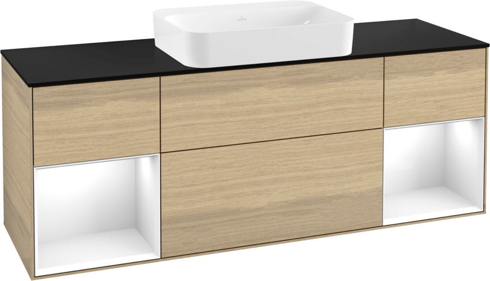 Villeroy & Boch Finion Waschbeckenunterschrank 1600 mm Glossy White Lacquer mit Beleuchtung
