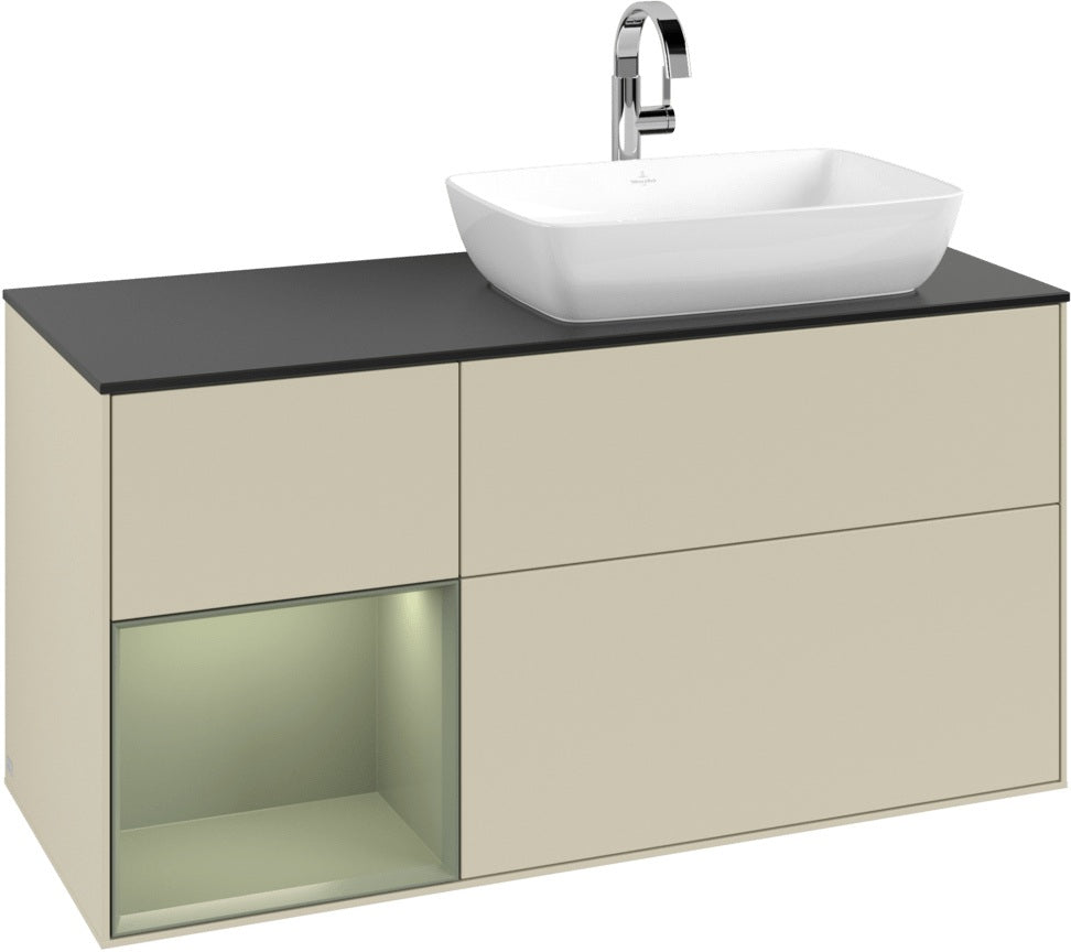 Villeroy & Boch Finion Waschtischunterschrank 1200 mm Glossy White Lacquer mit Beleuchtung