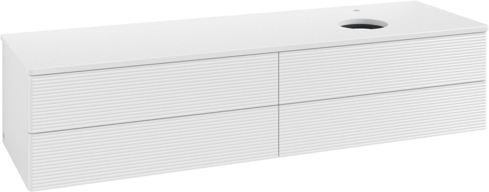 Villeroy & Boch Waschtischunterschrank Antao 1600 mm Glossy White Lacquer mit 4 Auszügen und LED-Beleuchtung