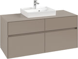 Villeroy & Boch Waschtischunterschrank Collaro C07000 Taupe 1200 mm mit 4 Auszügen und Push-Open