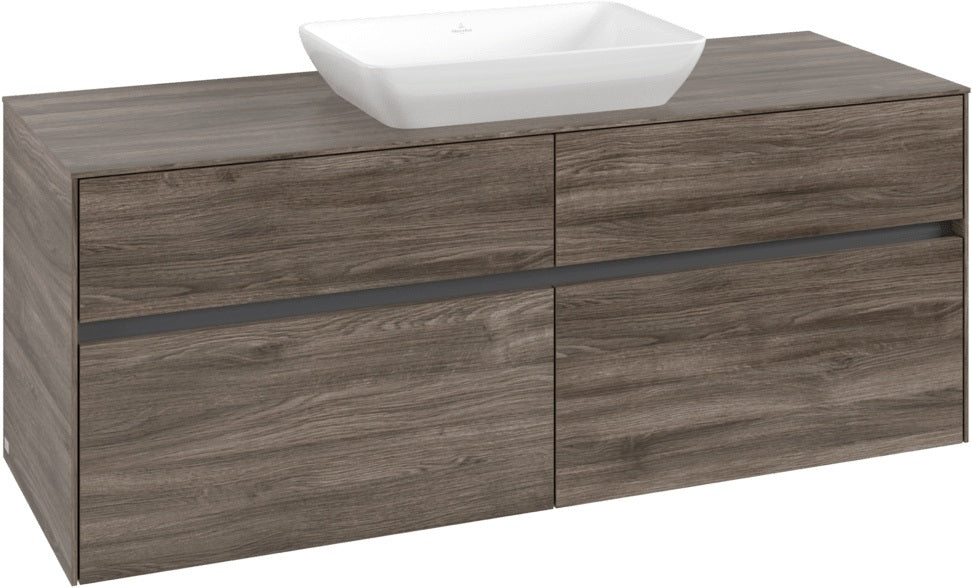Villeroy & Boch Collaro Waschbeckenunterschrank 1400 mm Stone Oak mit Push-Open und SoftClosing