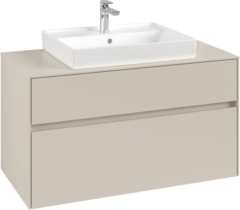 Villeroy & Boch Waschbeckenunterschrank Collaro C019 B0 1000 mm Cashmere Grey mit Beleuchtung