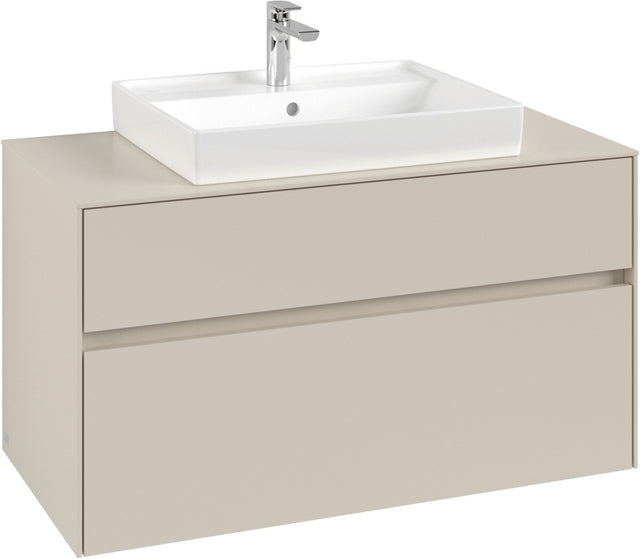 Villeroy & Boch Waschbeckenunterschrank Collaro C019 B0 1000 mm Cashmere Grey mit Beleuchtung