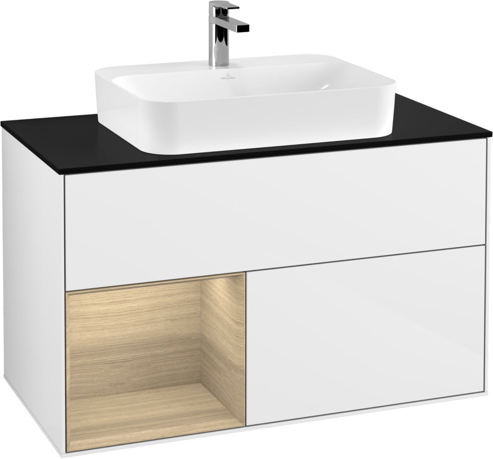 Villeroy & Boch Finion Waschtischunterschrank 1000 mm Glossy White Lacquer mit LED-Beleuchtung