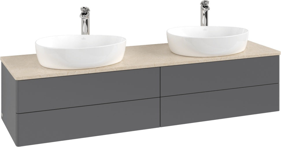 Villeroy & Boch Antao Waschtischunterschrank 1600 mm Anthrazit Matt mit LED-Beleuchtung