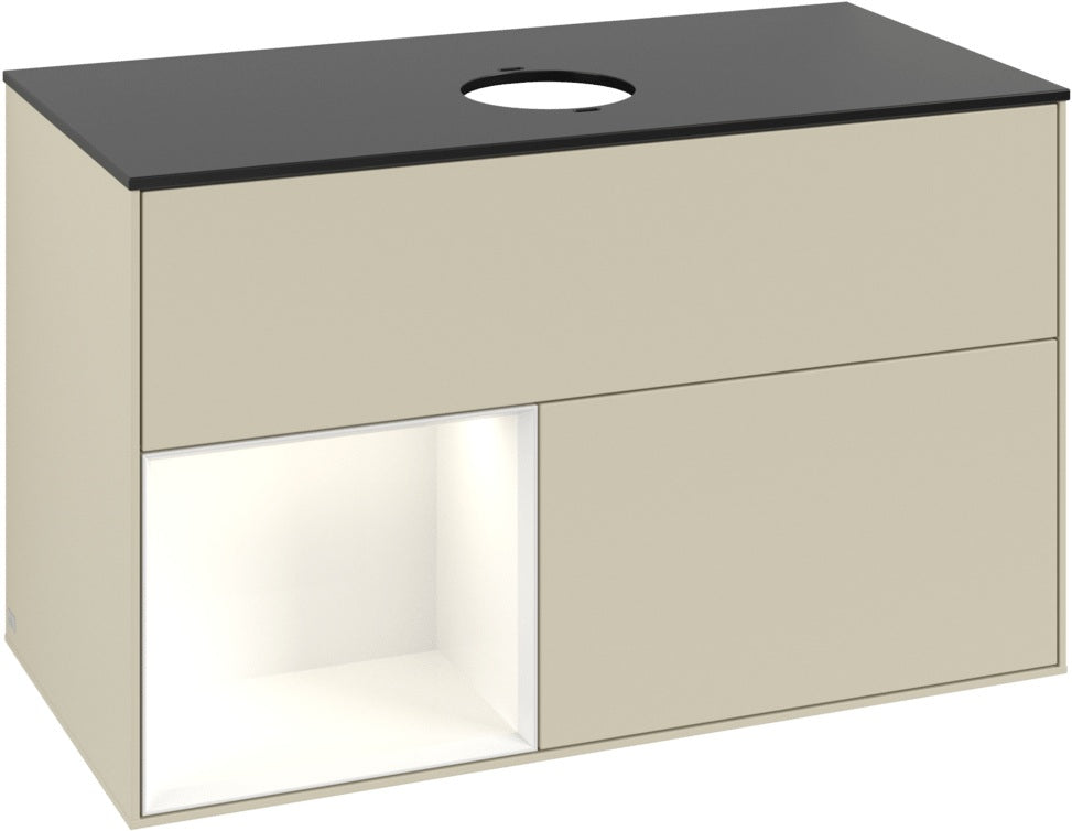 Villeroy & Boch Waschtischunterschrank Finion FA12G 1000 mm Glossy White Lacquer mit Beleuchtung