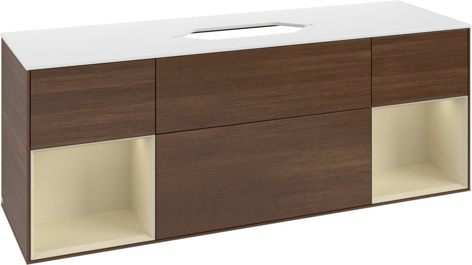 Villeroy & Boch Finion Waschtischunterschrank 1600 mm Glossy White Lacquer mit Beleuchtung