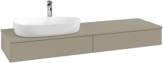 Villeroy & Boch Antao Waschtischunterschrank 1600 mm grau mit 2 Auszügen und Push-Open