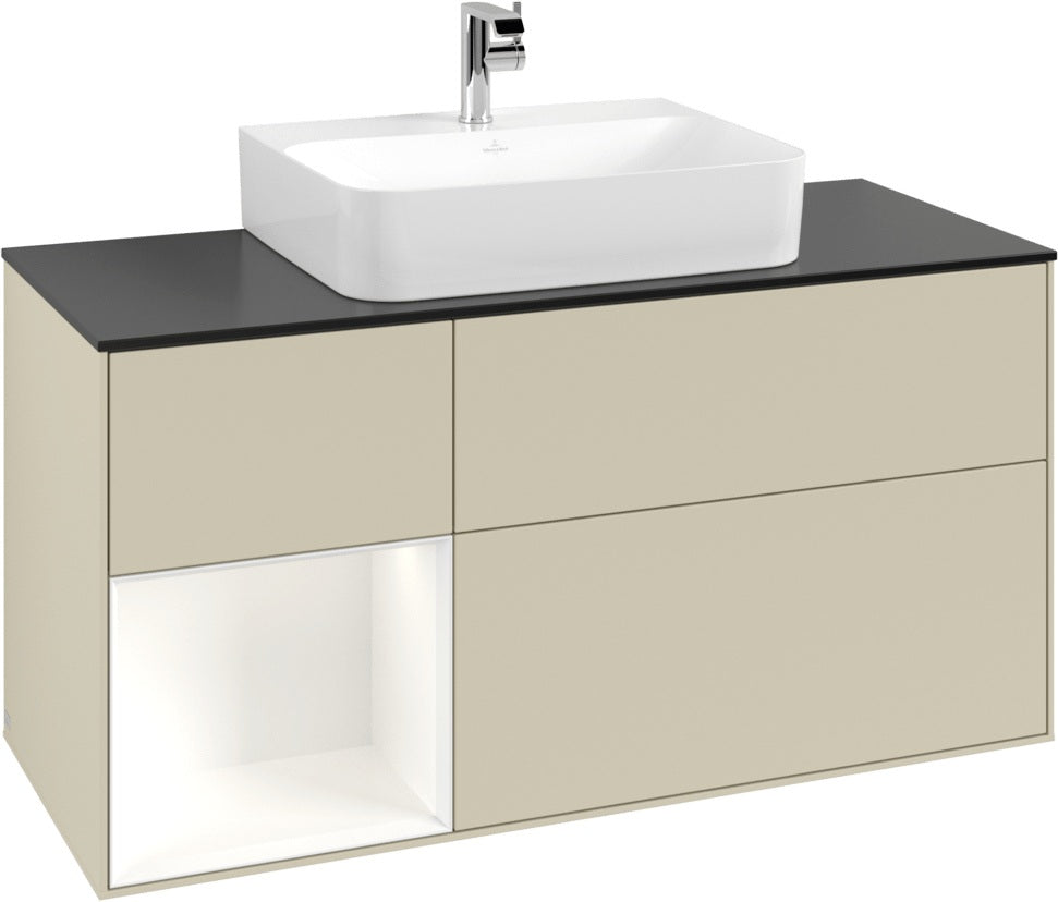 Villeroy & Boch Finion Waschbeckenunterschrank 1200 mm Glossy White mit Beleuchtung